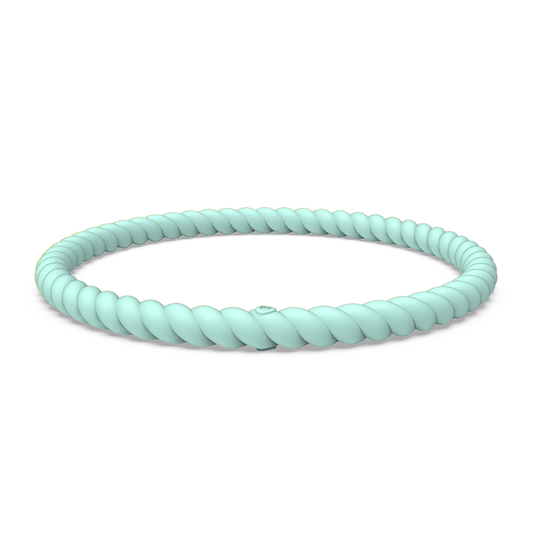 Braided Stackable Silicone Bracelet - Turquoise