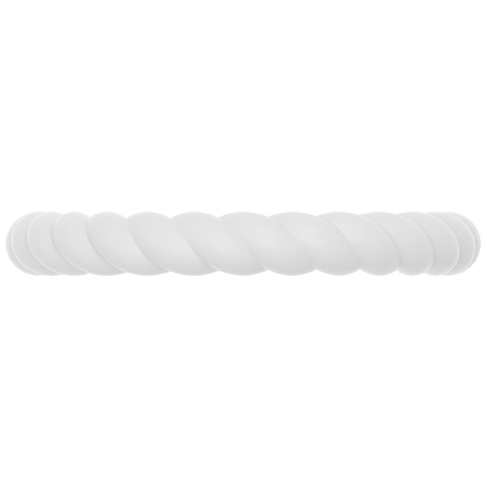 Braided Stackable Silicone Ring - White