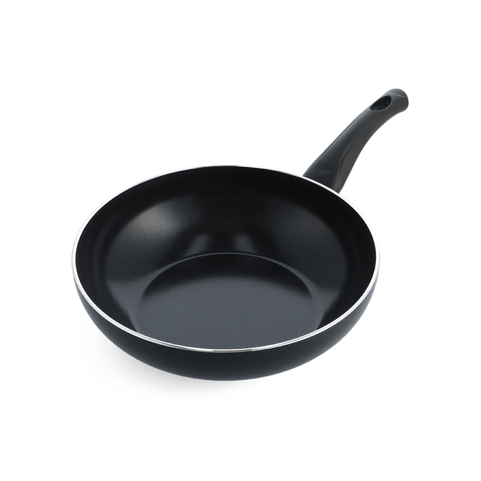 Brilliant wok 28 cm zwart bovenaanzicht