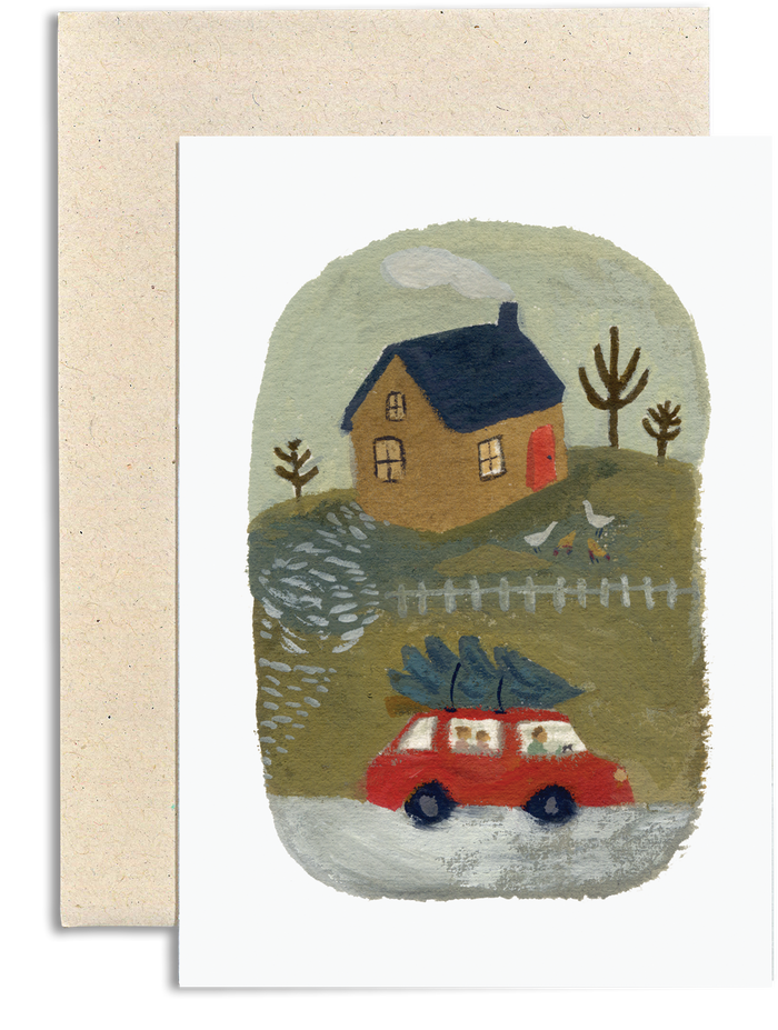 Bringing Home The Tree Card