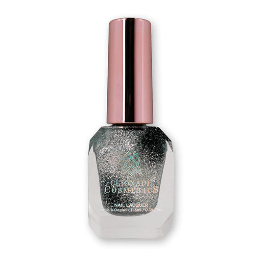 Bottle of nail polish containing Broken Mirror Nail Lacquer bottle on a white background.