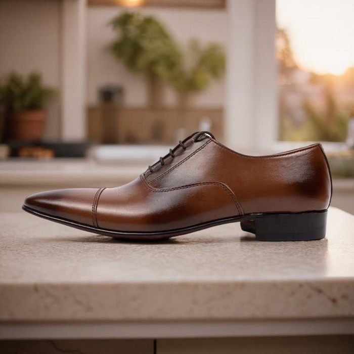 Brown Laise Formal All Leather Moccasin Shoes For Men's