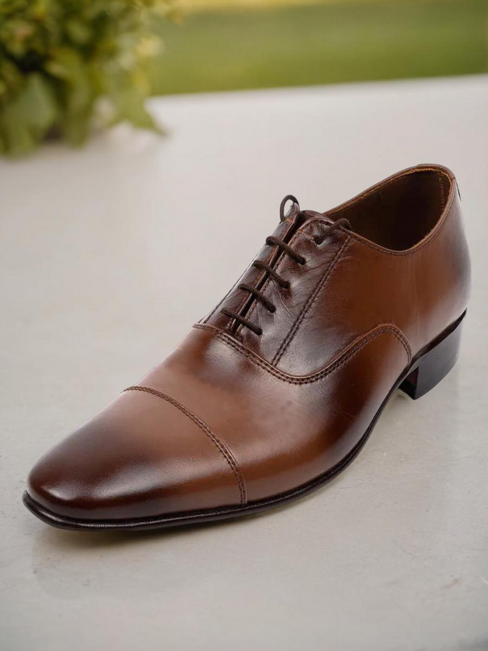 Brown Laise Formal All Leather Moccasin Shoes For Men's