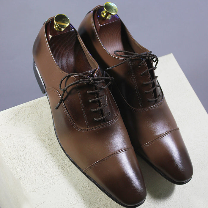 Brown Laise Formal All Leather Moccasin Shoes For Men's