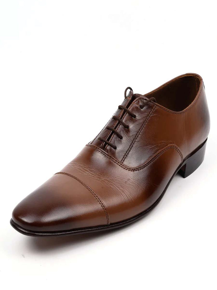 Brown Laise Formal All Leather Moccasin Shoes For Men's