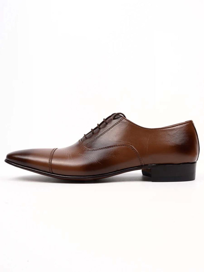 Brown Laise Formal All Leather Moccasin Shoes For Men's