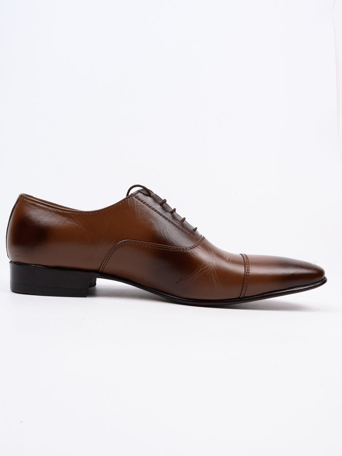 Brown Laise Formal All Leather Moccasin Shoes For Men's