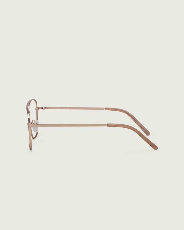 Gold::Bruno Eyeglasses pilot gold metal side