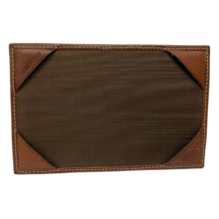 Burberry Notepad Beige Check Coated Canvas & Brown Leather