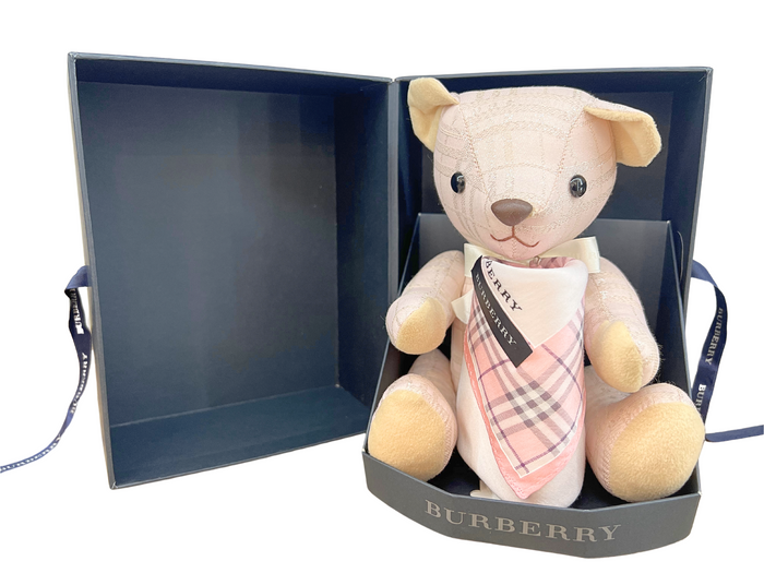 Burberry Teddy Bear With Handkerchief  Set