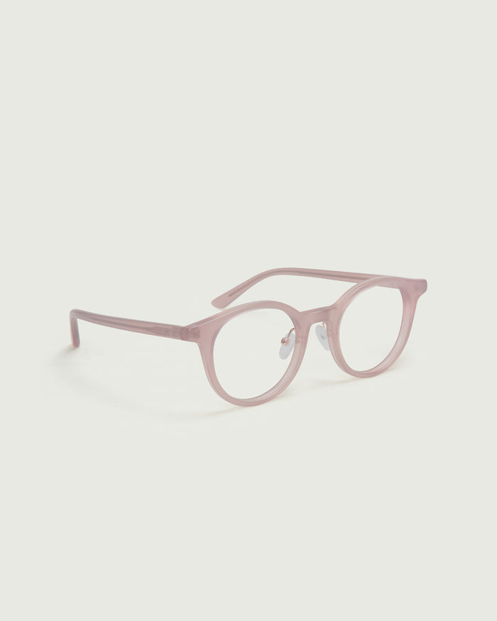 Honey::Caine Eyeglasses round nude acetate front diagonal