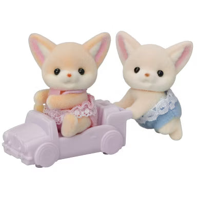 Calico Critters Fennec Fox Twins with Pushcart