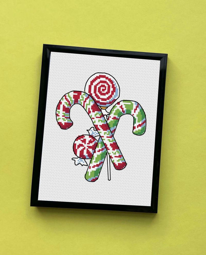 Candy Canes Counted Cross Stitch Leaflet