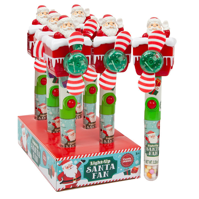 Candyrific Christmas Light Up Santa Candy Fan - 18 Count
