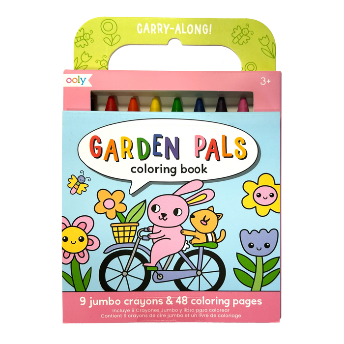 Front of packaging of Carry Along! Coloring Book and Crayon Set - Garden Pals