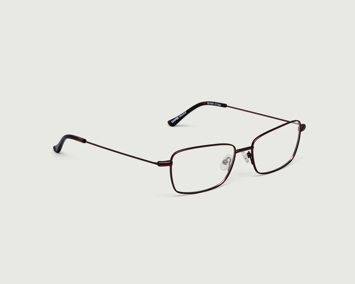 Walnut::Casper Eyeglasses rectangle brown metal front diagonal