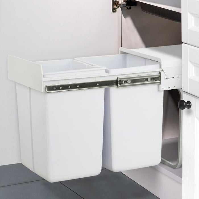 Cefito 2x20L Pull Out Bin - White -Home Living Store - -
