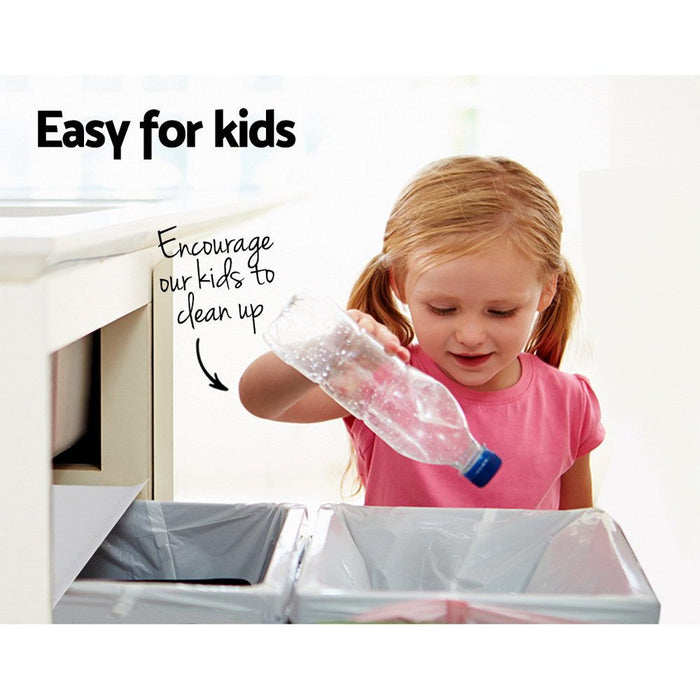 Cefito 2x20L Pull Out Bin - White -Home Living Store - -