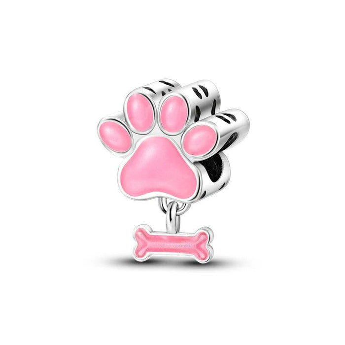 Charm Mascotas Huella Hueso Rosa - palacecharacters