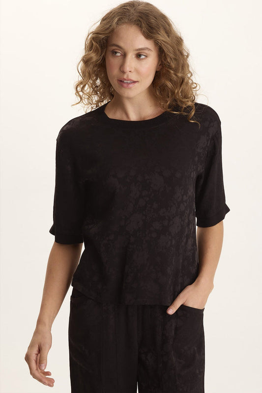 XCVI Chelan Textured Satin Casual Fit Top