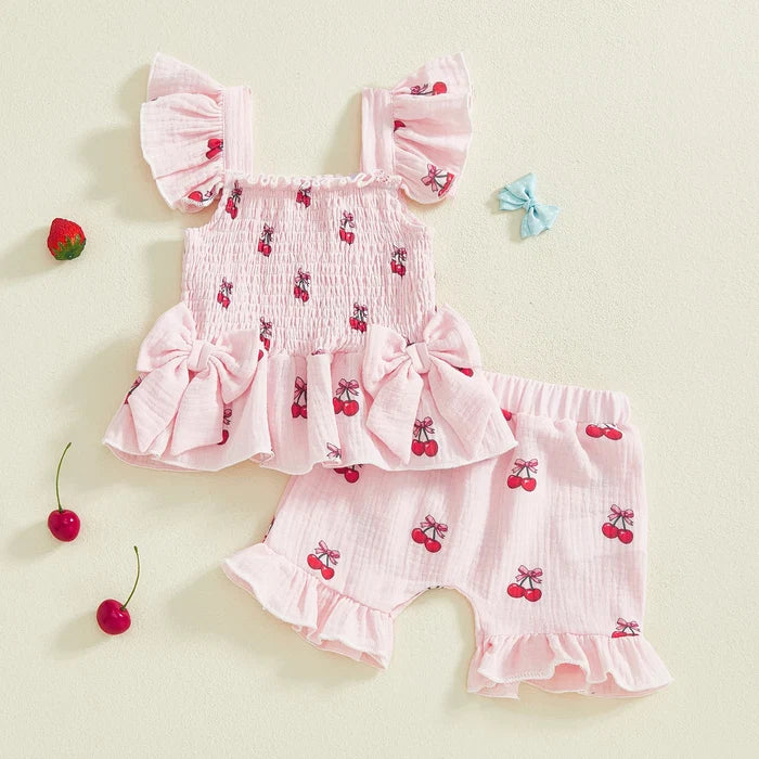 CHERRIES Smocked Bowtie Outfit