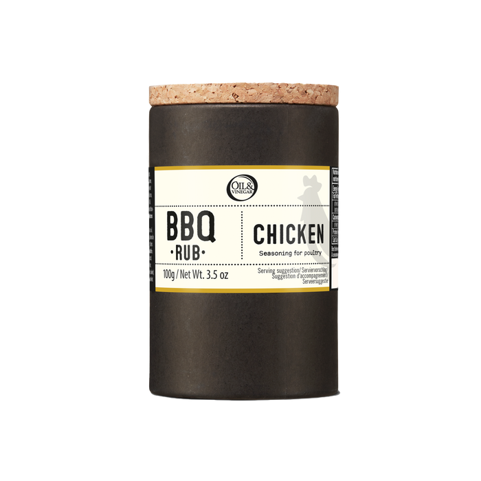 BBQ Chicken rub container with cork lid