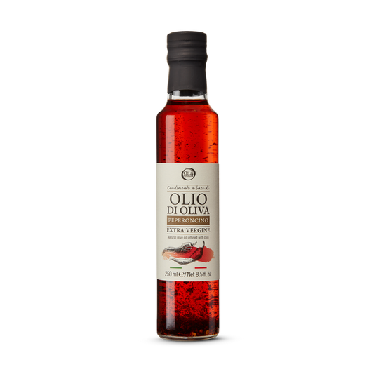 Bottle of Olio di Oliva Peperoncino olive oil