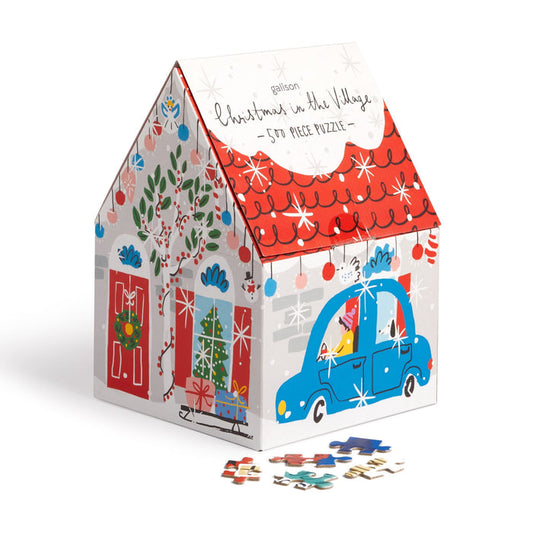 Christmas in the Village 500 Piece House Puzzle Louise Cunningham