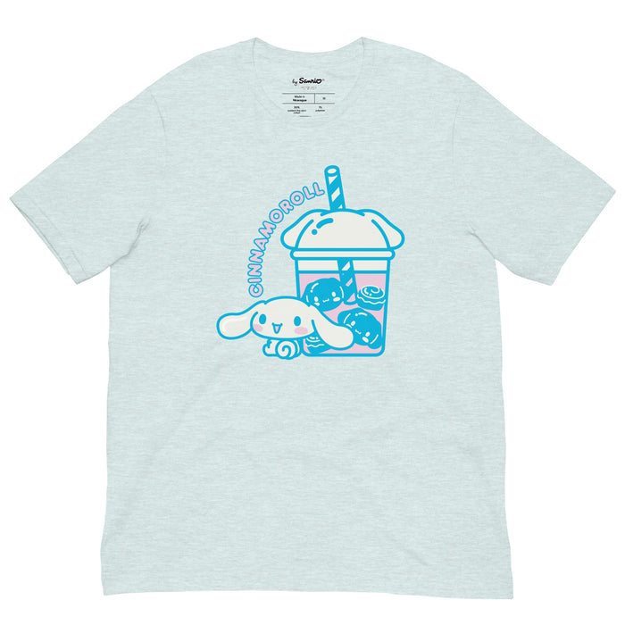 Cinnamoroll Bubble Tea Tee Apparel Printful Heather Prism Ice Blue XS