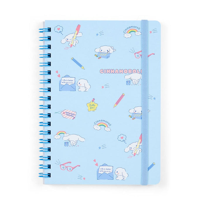 Cinnamoroll Lined Notebook (Elastic Closure) Stationery Japan Original