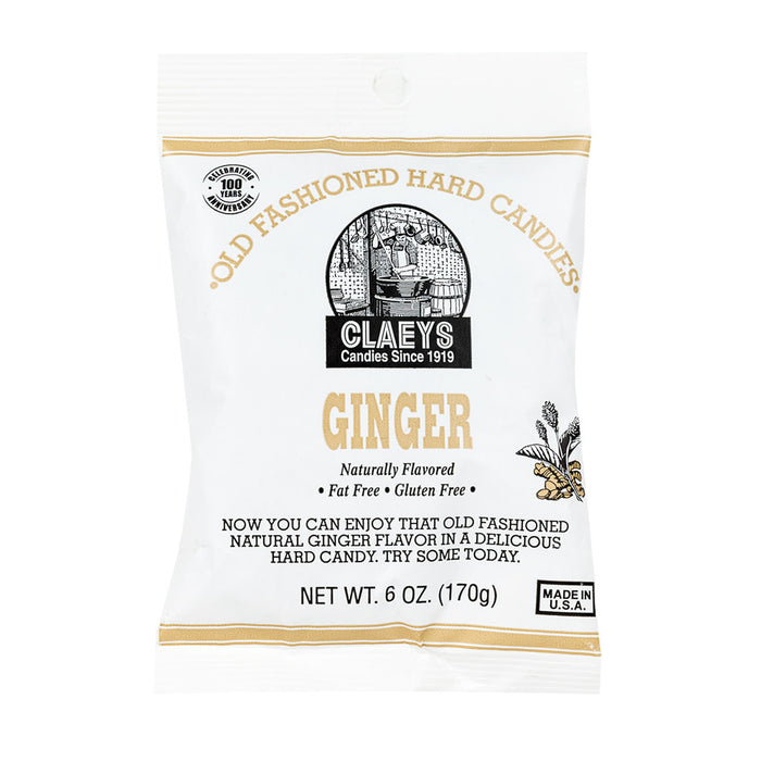 Claey's Ginger Drop Hard Candy Bags - 24 Count