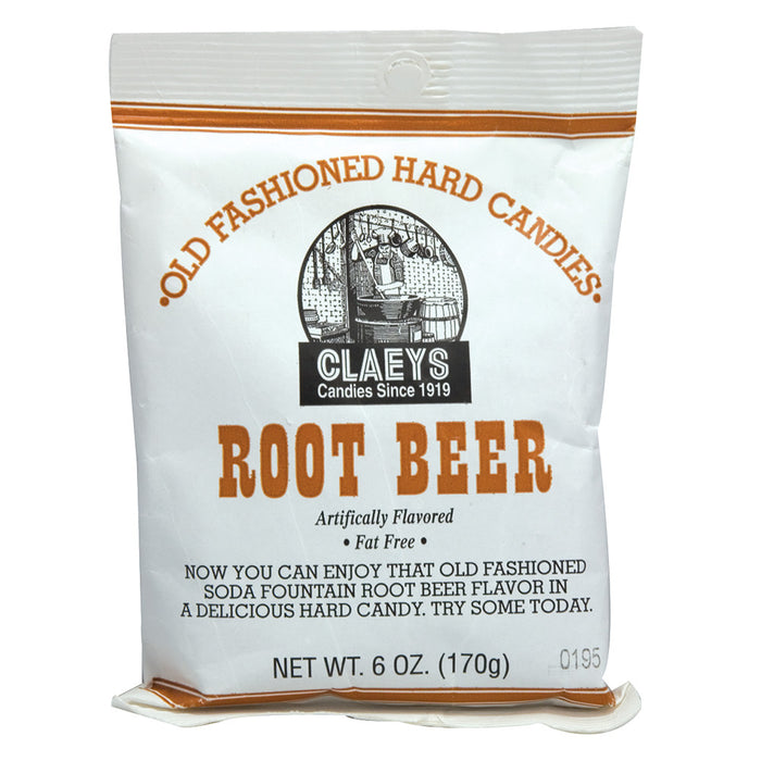 Claey's Root Beer Hard Candy Drops Bag - 24 Count