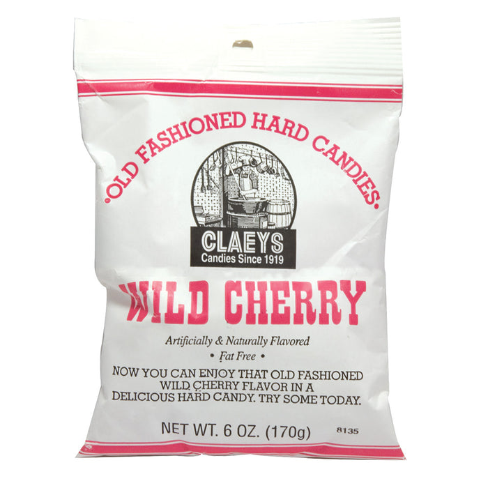 Claey's Wild Cherry Hard Candy Drops Bag - 24 Count