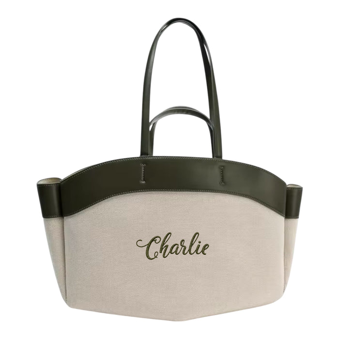 Classic Leather Trim Canvas Bag