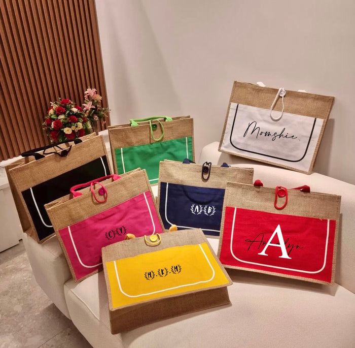 Colorful Linen Jute Bag - Travellers Hat Boutique