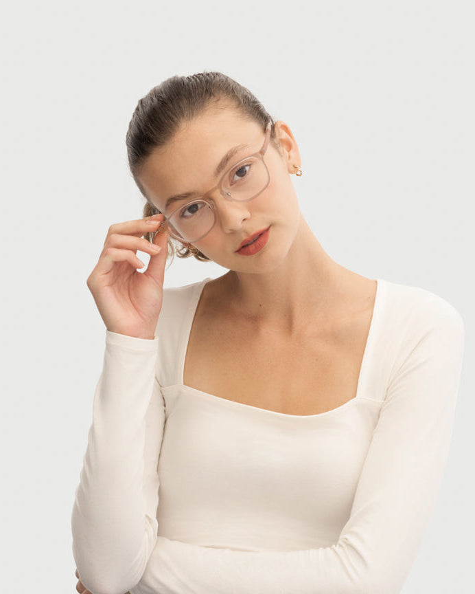 lifestyle-Palomino::women Columbus Eyeglasses square nude plastic