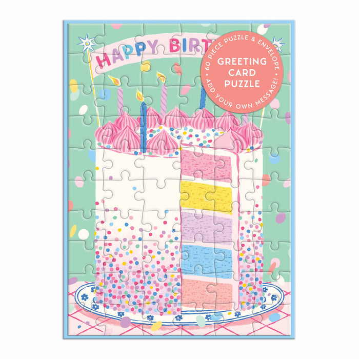Confetti Birthday Cake Greeting Card Puzzle Emily Taylor