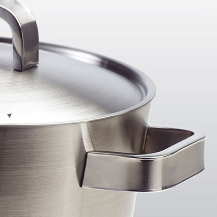 Conical+ soeppan 24 cm 6 liter zilver  handgreep