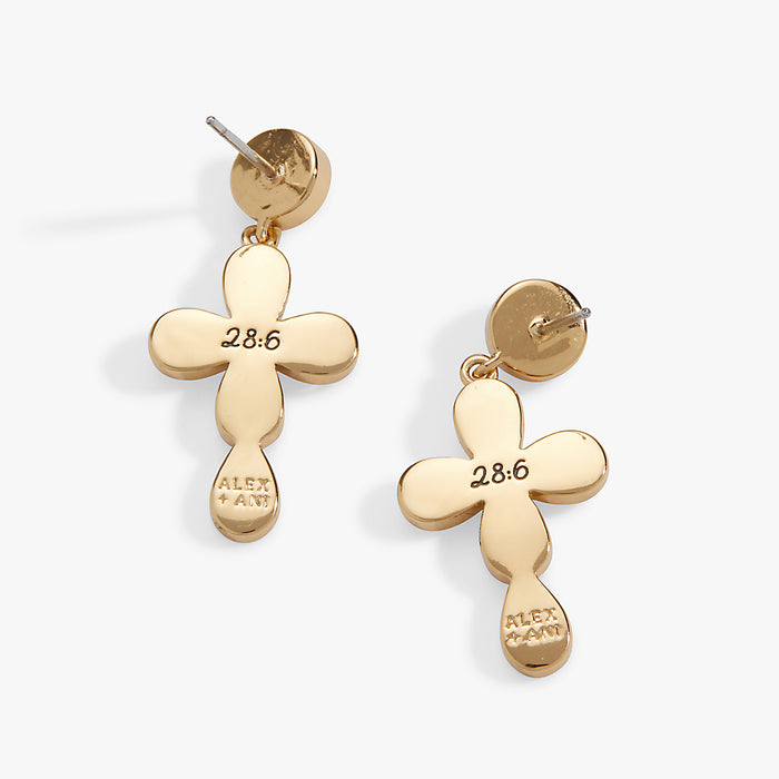 Coquette Christian Cross Drop Earrings