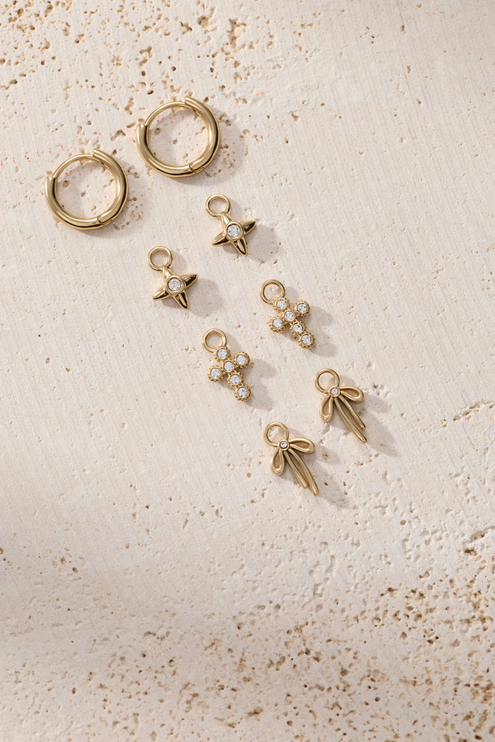 Coquette Christian Huggie Earring Set