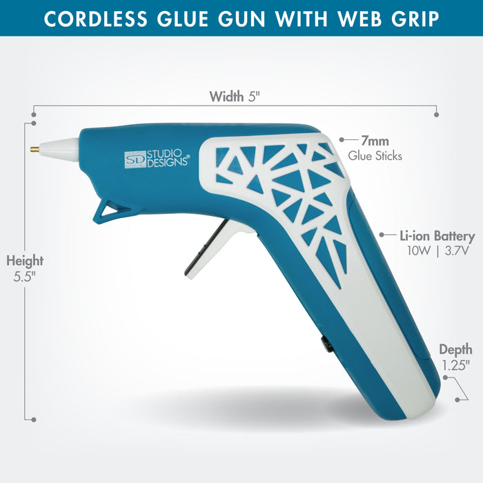 Cordless Hot Glue Gun with Web Grip Precision Nozzle, Blue / White 13411