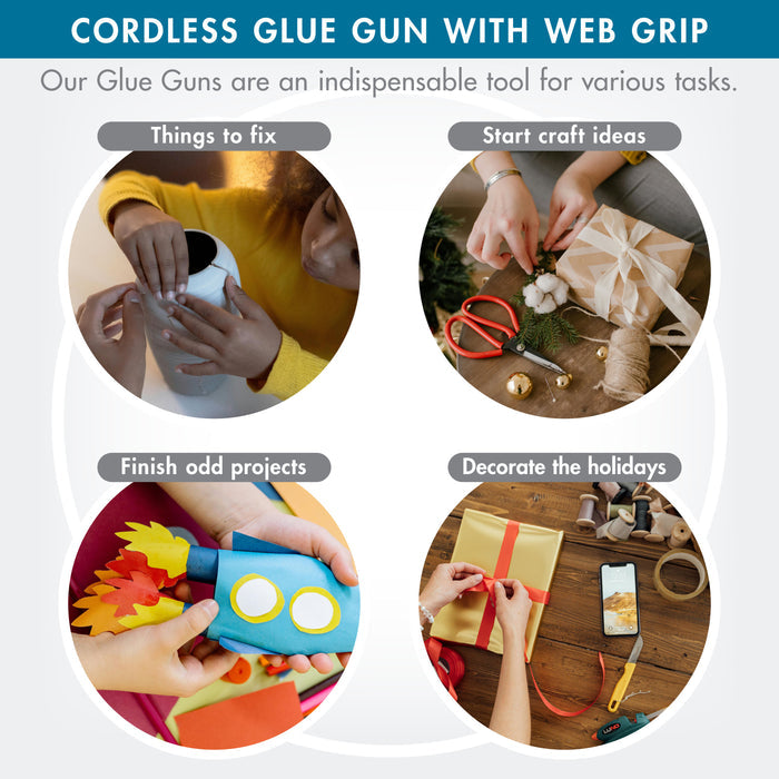 Cordless Hot Glue Gun with Web Grip Precision Nozzle, Blue / White 13411