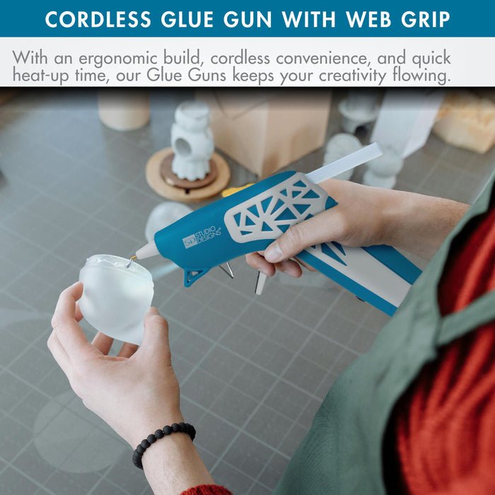 Cordless Hot Glue Gun with Web Grip Precision Nozzle, Blue / White 13411