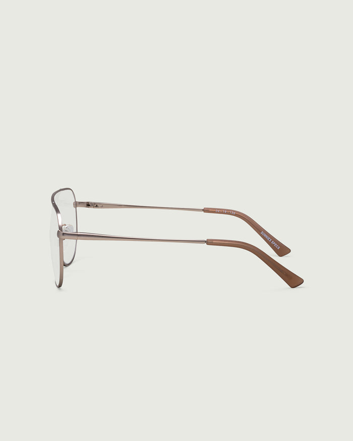 Gold::Corso Eyeglasses square gold metal side