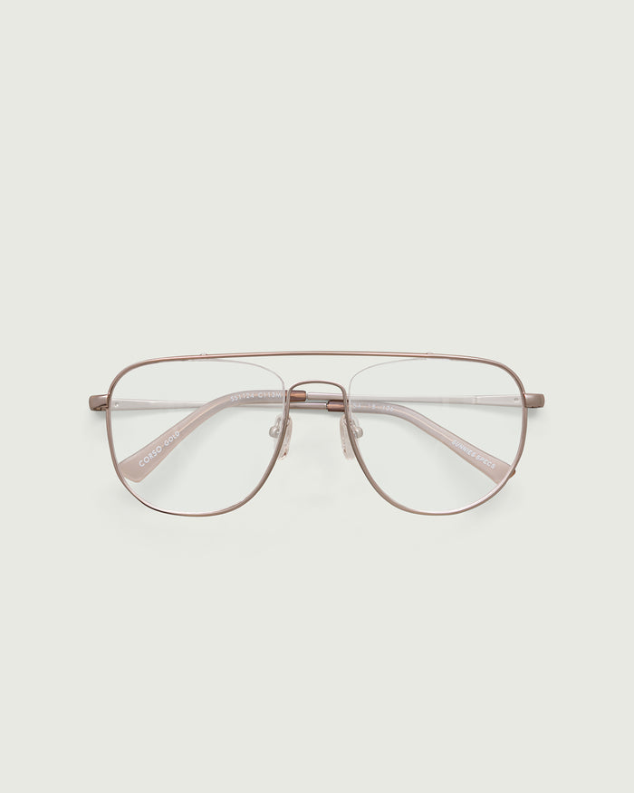 Gold::Corso Eyeglasses square gold metal top