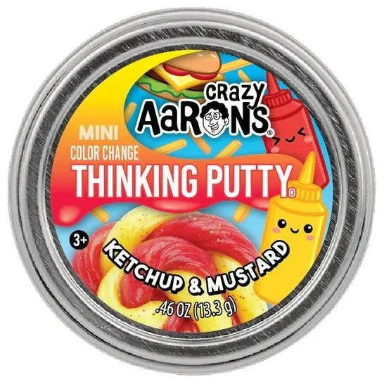 Crazy Aarons Ketchup & Mustard Mini 2 Inch Thinking Putty Tin - Owl & Goose Gifts
