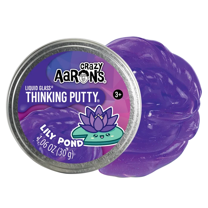 Crazy Aarons Lily Pond Liquid Glass Medium 2.75 Inch Thinking Putty Tin