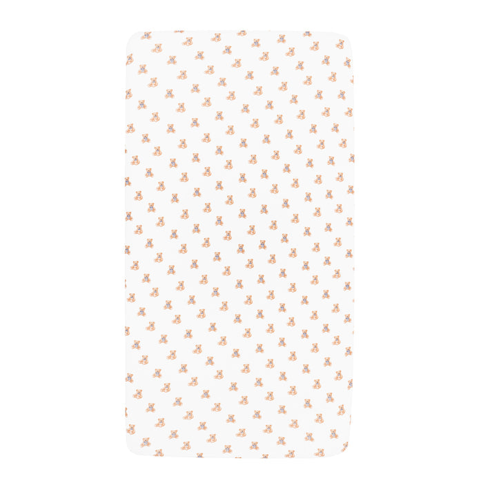 Crib Sheet in Teddy Bear on mattress
