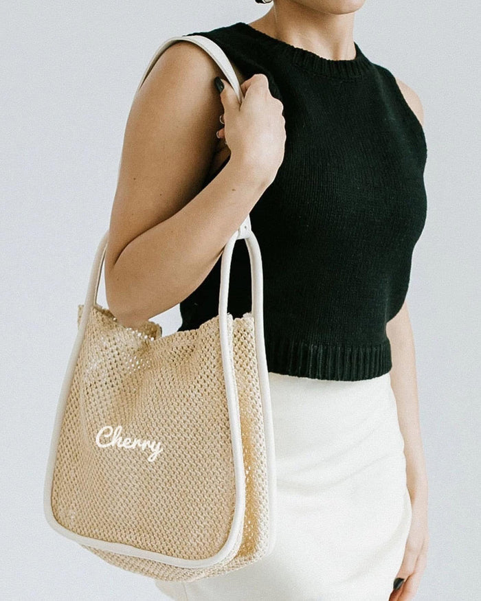 Crochet Tote Bag with Inner Pouch