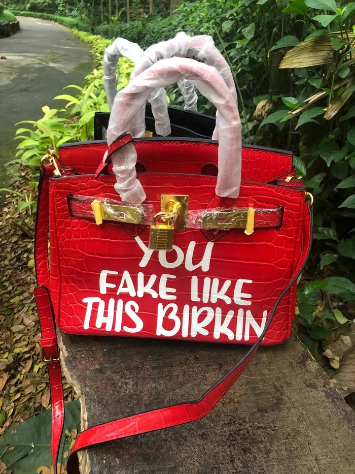 Crocodile Platinum Crossbody Bag | You Fake Like This Birkin Travellers Hat Boutique